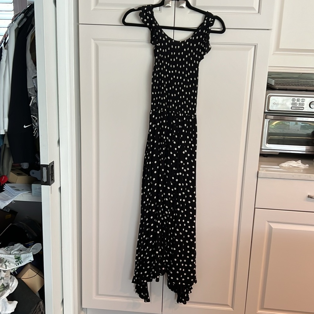 Free People  maxi dress size extra small, nice condition polkadot & black dress